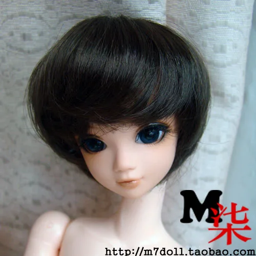 Bjd кукла парик синтетические мохер короткие 9-10 дюймов 8-9 дюймов 7-8 дюймов 6-7 дюймов 5-6 дюймов 1/3 1/4 1/6 1/8 1/12 темно-коричневый блондин красный
