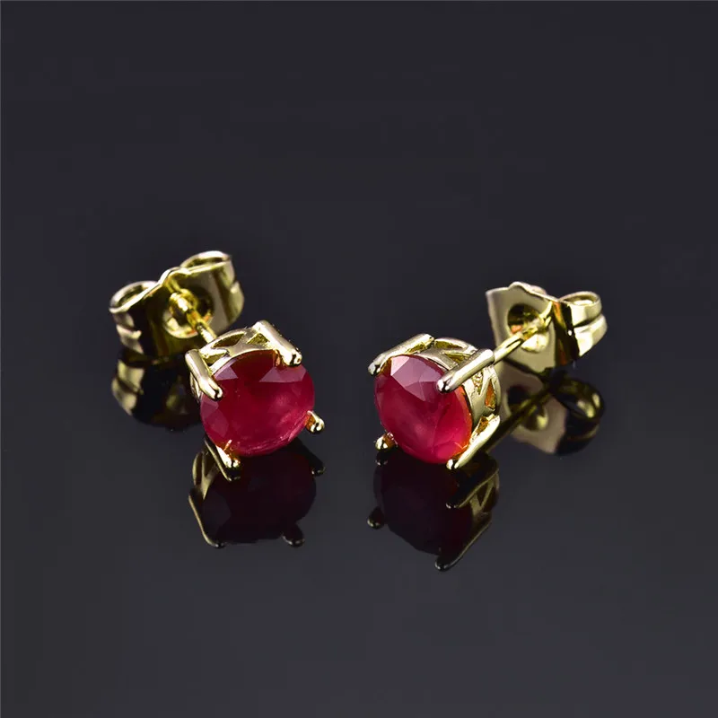 Женские серьги гвоздики BUDONG модные золотистого цвета с австрийским кристаллом