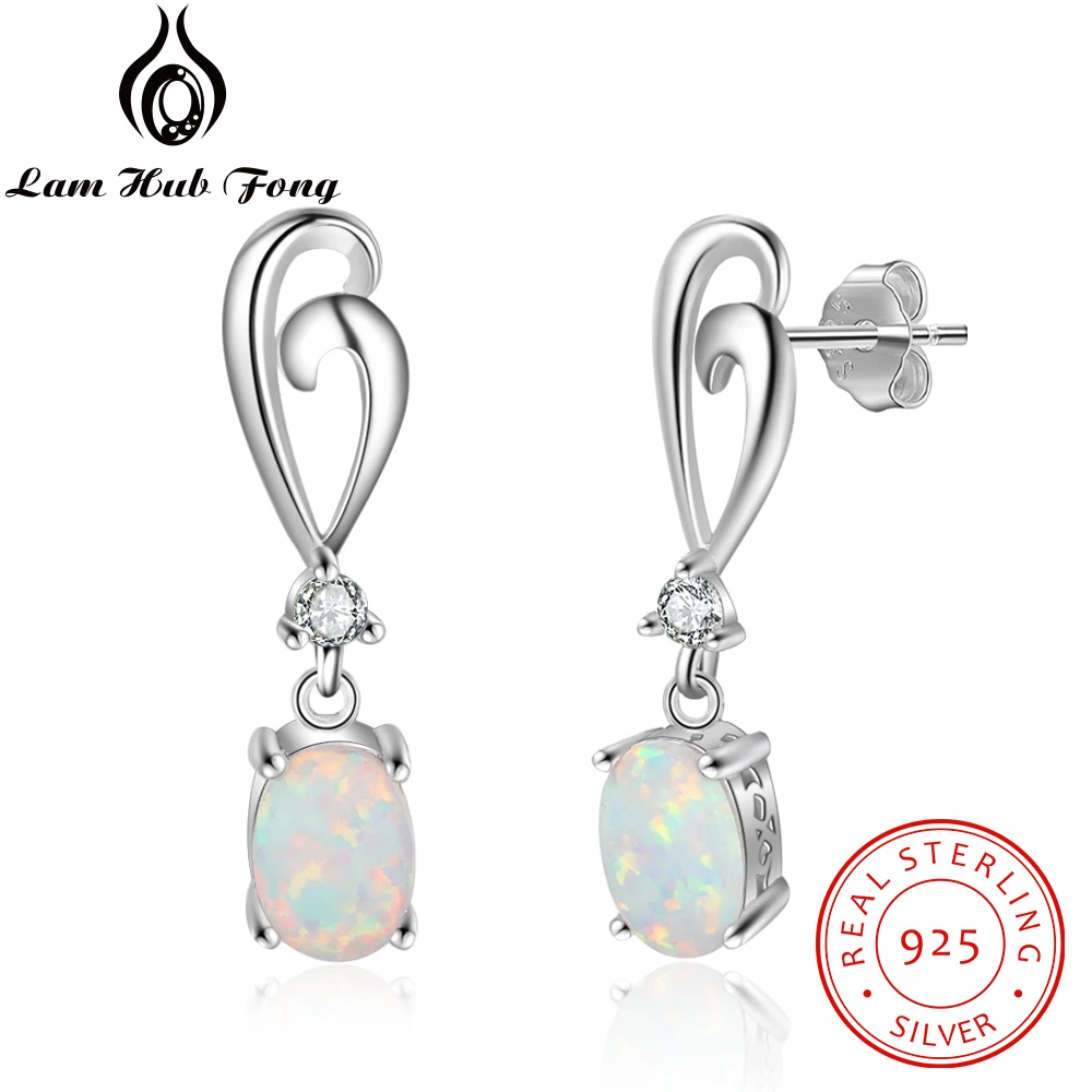 Серьги капли из стерлингового серебра 925 пробы для женщин сделанные овальные