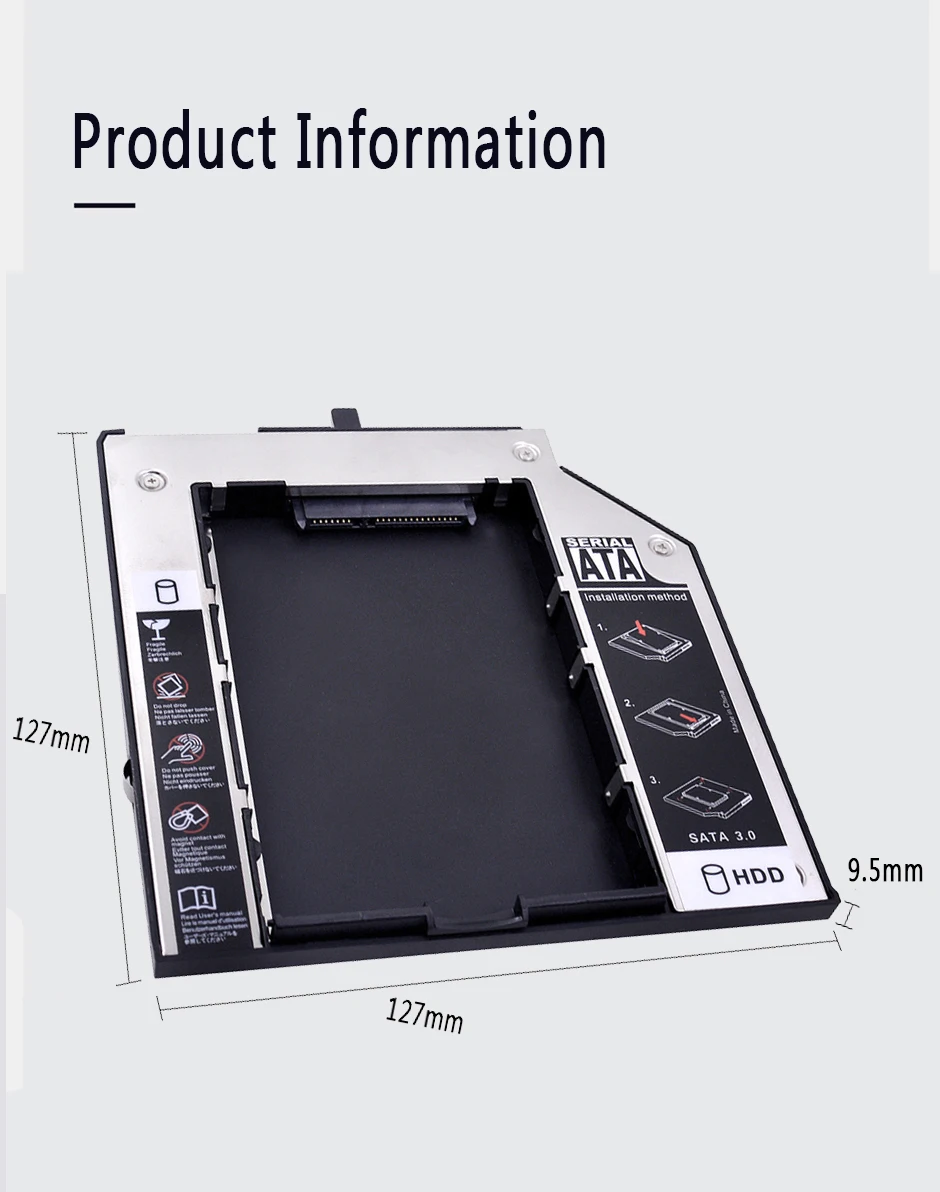 SATA 3,0 2nd HDD Caddy 9,5 мм 2," 2 ТБ SSD чехол Корпус жесткого диска для ThinkPad IBM ноутбука DVD-ROM Оптический отсек