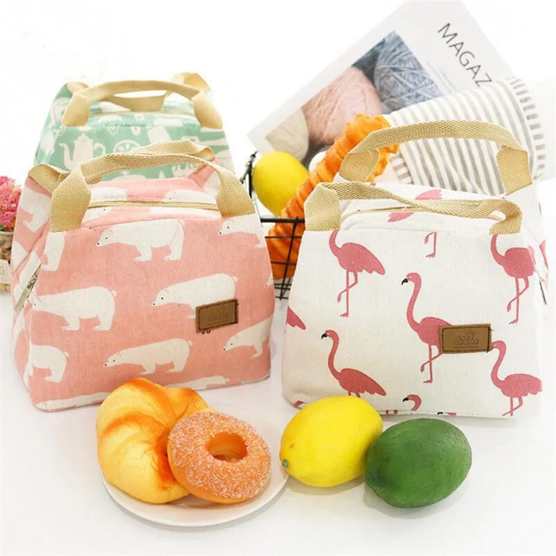 Новая портативная Изолированная Холщовая Сумка для обеда с изображением