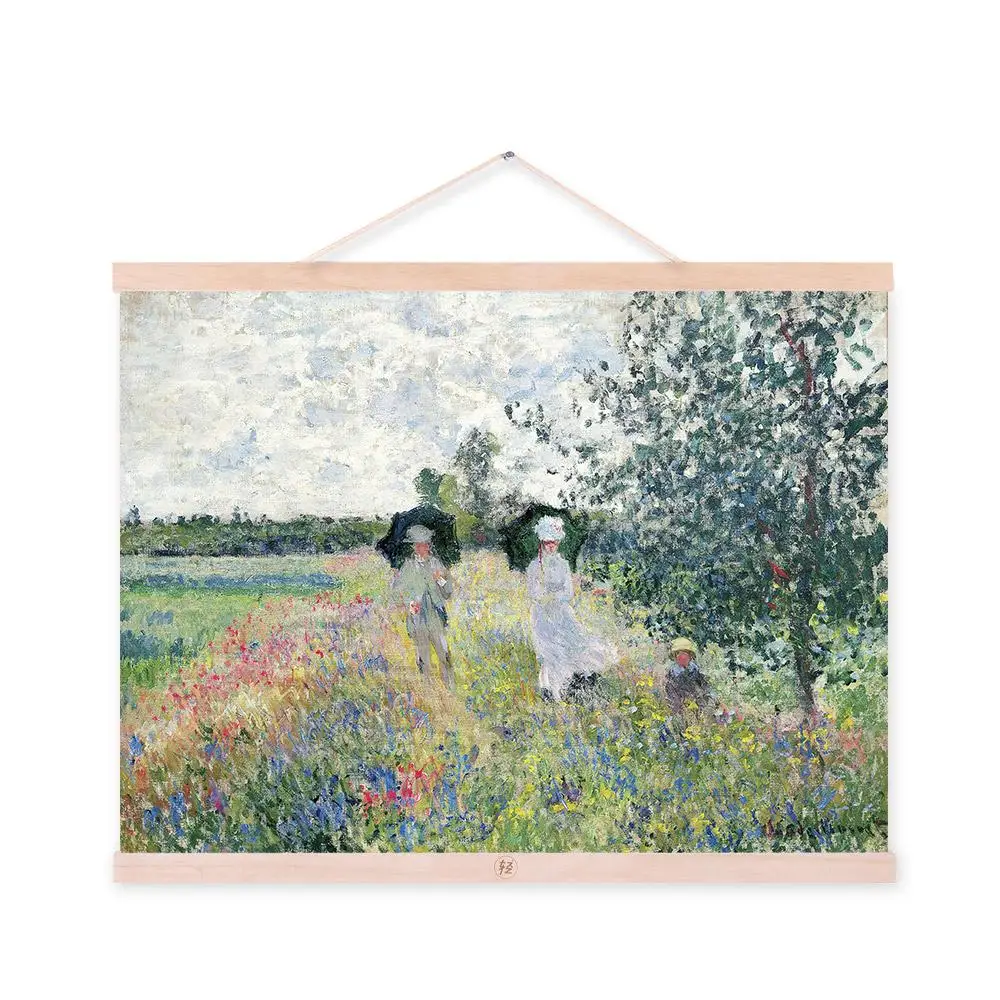 Современный постер Клода Моне с импрессионистским деревенским полетом и цветами