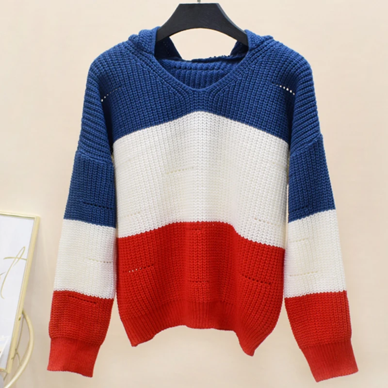 Knitting Sweater And Pullover For Women 2018 Autumn Winter Tricots Tops Mujer Striped Knitwear Jumper Knitted Coat Pull Femme | Женская