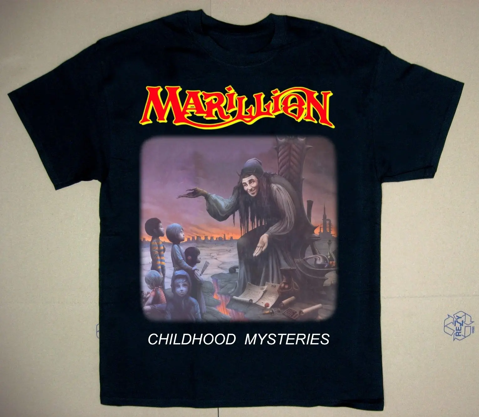 

MARILLION CHILDHOOD MYSTERIES PROGRESSIVE ROCK NEW RARE BLACK T-SHIRT Cool Short Sleeve Men T Shirt 100% Cotton