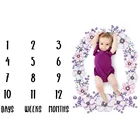 Фон для фотосъемки новорожденных детей с номером фиолетового гирлянда с рисунком Одеяло