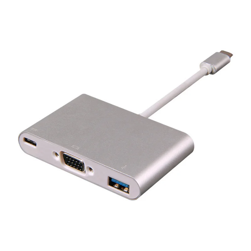 HD 1080P USB3.1 Type-C к VGA три в одном конвертер передача с источником питания USB