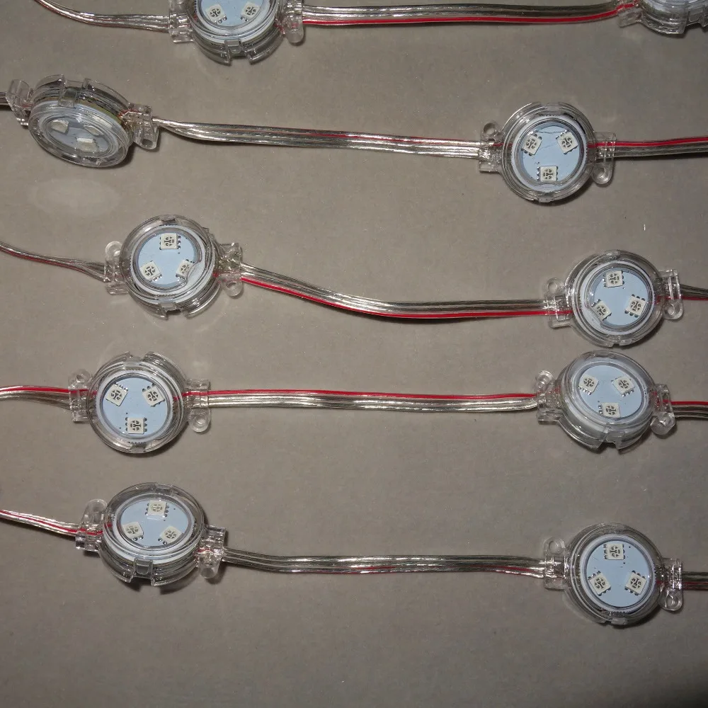 addressable 30mm DC12V WS2811 led smart module0.72WRGB full colorclear coverIP68 ratedall clear wire | Лампы и освещение