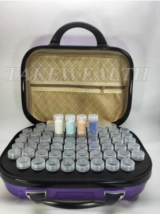 Фиолетовый 132 Bottles Diamond Painting Cross Stitch Accessories Tool Box Container Diamond Storage Full Square 5D Embroidery Mosaic - Цвет: Фиолетовый