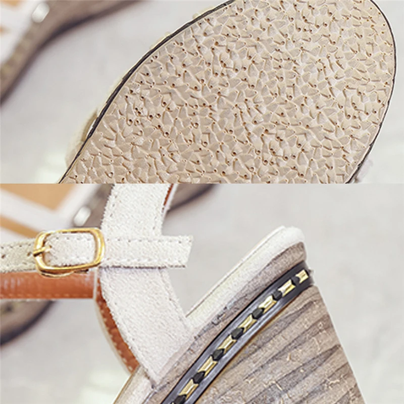 Fashion Women Sandals Peep Toe Breathable Beach Rome Buckle Strap Casual Wedges Shoes X4** | Обувь