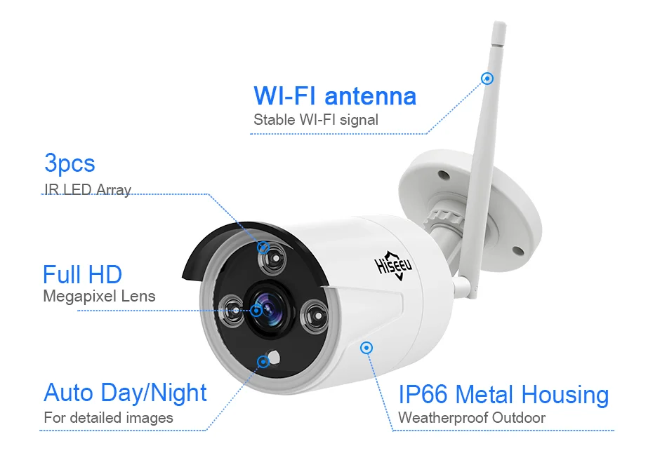 Hiseeu 4CH беспроводная камера безопасности Система 960 P ip-камера Водонепроницаемая наружная домашняя камера видеонаблюдения Система видеонаблюдения Комплекты видеонаблюдения