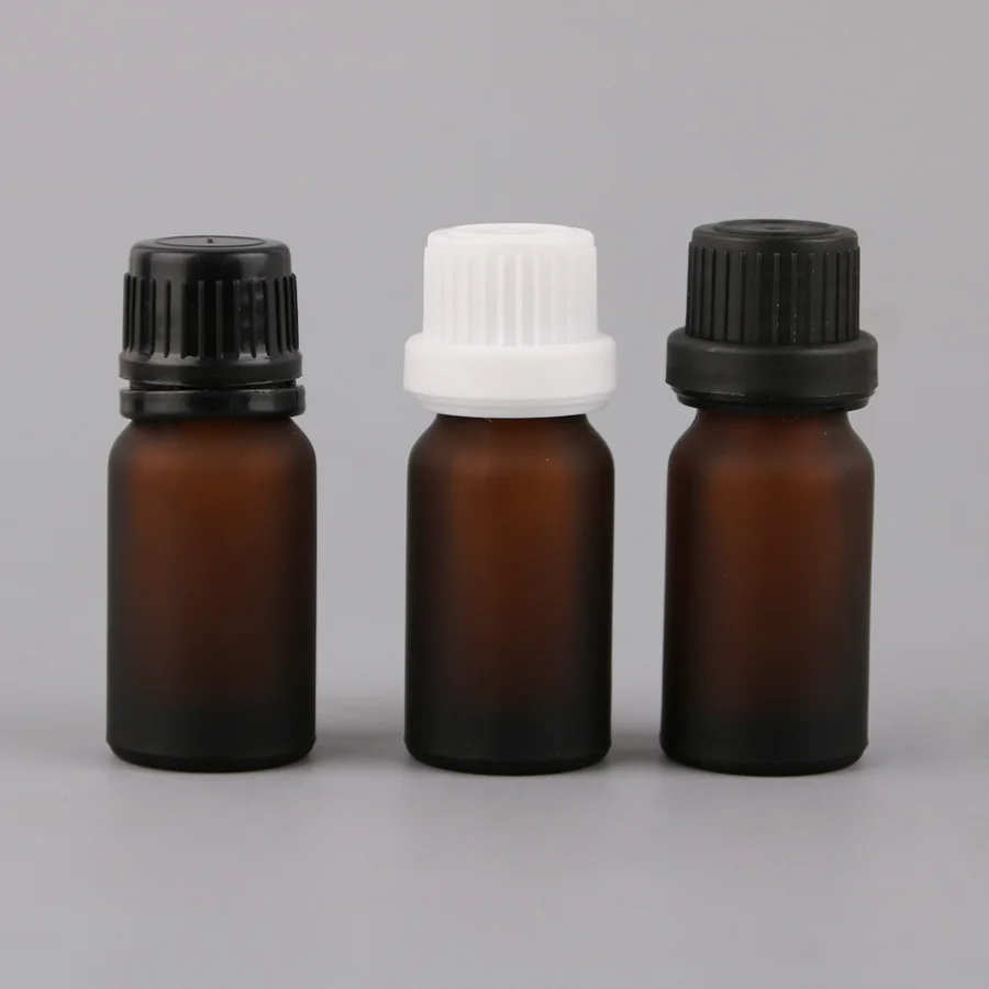 Оптовая продажа 26 шт 10 мл матовая коричневая винтовая крышка стеклянная Янтарная