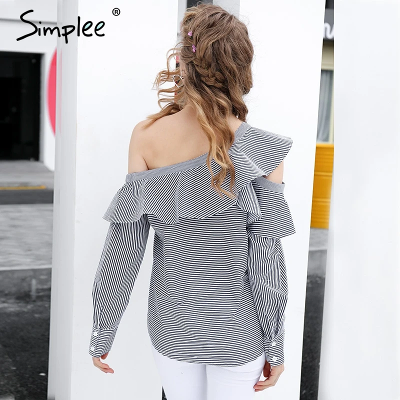 Женская блузка Simplee с открытым плечом женские топы 2019 летние блузки и рубашки