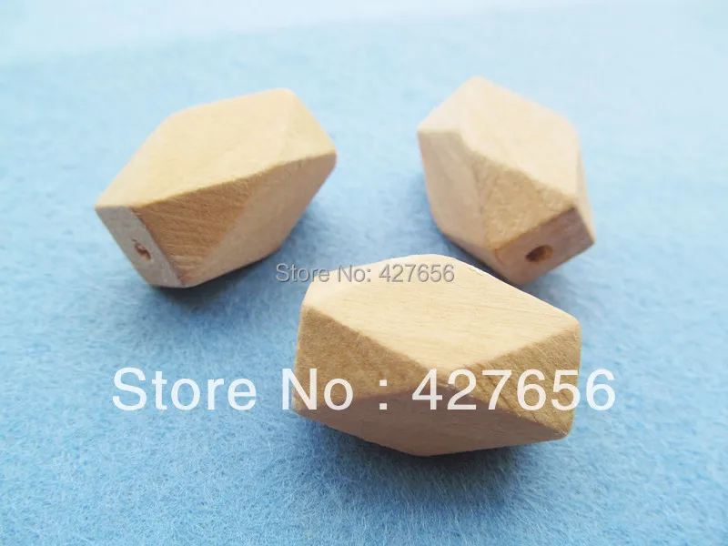 

15pcs 15mmx22mm Unfinished Faceted Natural Wood Spacer Beads,14 Hedron Geometricf Figure Wooden Beads Charm Finding,DIY