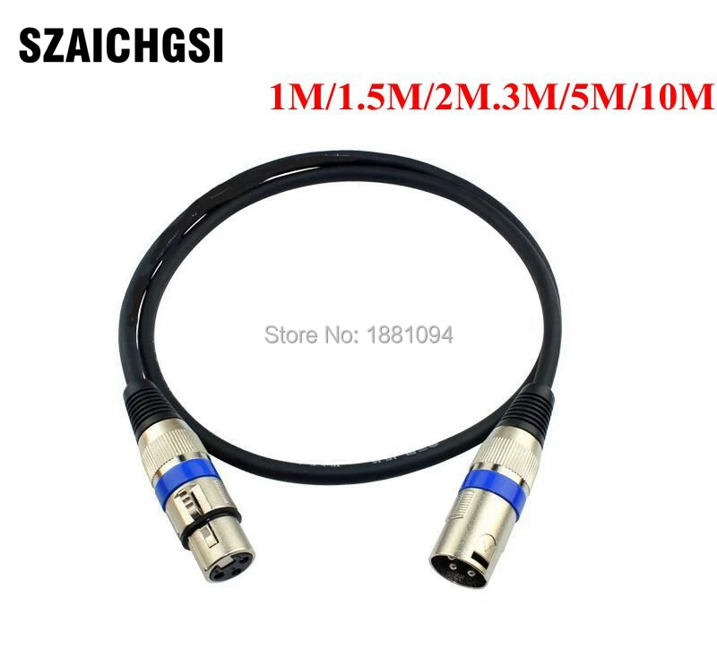 SZAICHGSI 3 Pin 1 м 5 2 10 XLR штекер гнездовой разъем микрофон аудио удлинитель кабель