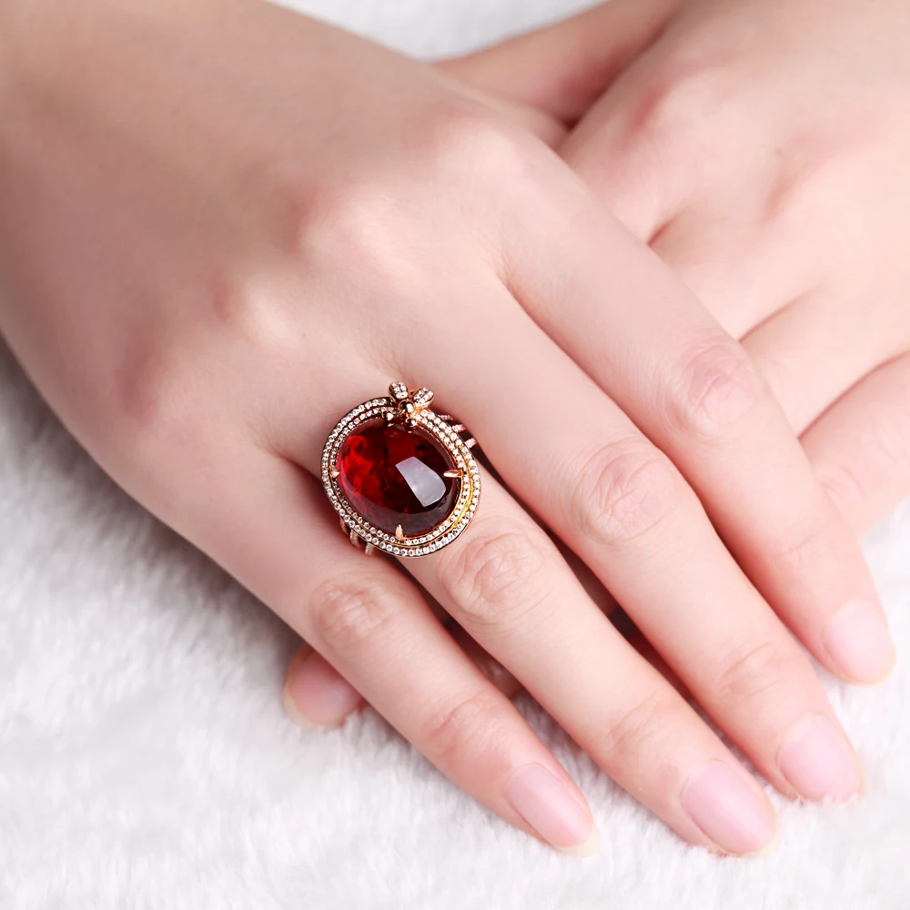 Роскошное турмалиновое кольцо ZOCAI из розового золота 18 К 14 50 карат 0 54 SR706T|ring 18k|18k