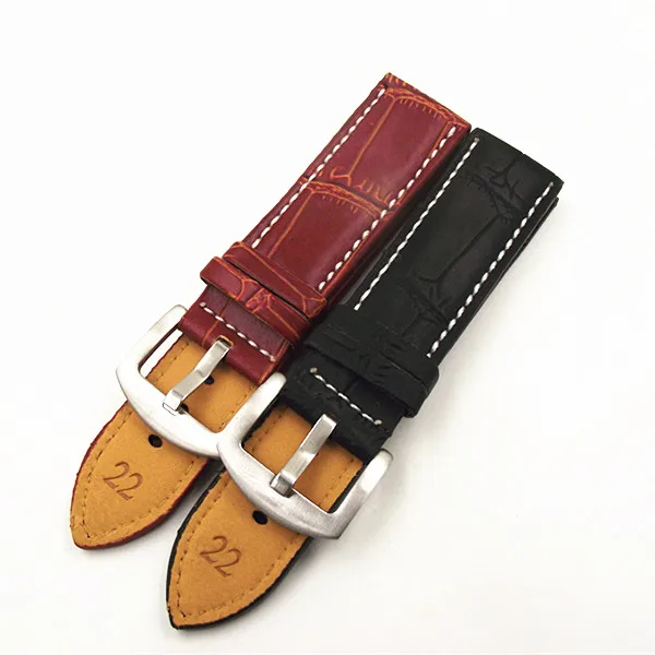 

High quality PU leather 1PCS watch strap 18mm 20mm 22mm 24mm 26mm 28mm 30mm watch band black brown