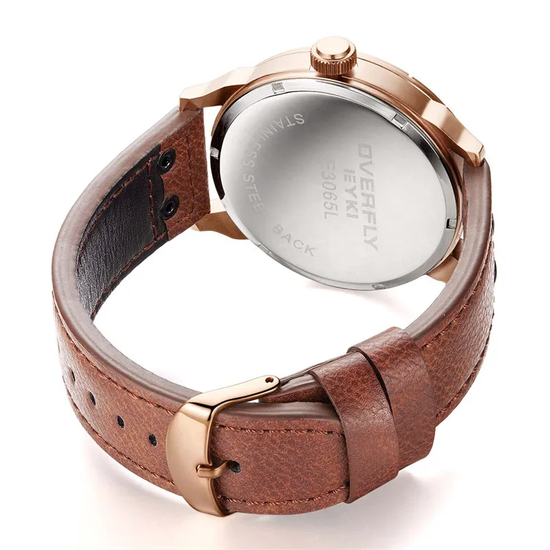 EYKI Mens Sport Watch 2018 Luxury Brand Male Clock Brown Leather Watchband Man Dress Wrist Watches Black relogios masculino | Наручные