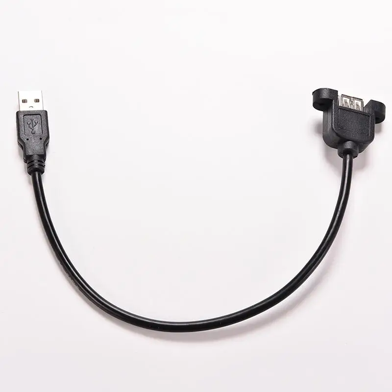 

2PCS 30CM USB 2.0 A Male to USB2.0 A Female Extension Molded Panel Mount Extention Port Cable USB 2.0 Male to Female Panel