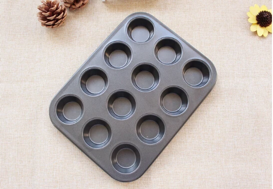 1PC New Arrival Carbon Steel Pastry Tools 12 Units Muffin Sweet Cake Pan Baking Mold Inserts Kitchen Bakeware JC 0523 | Дом и сад