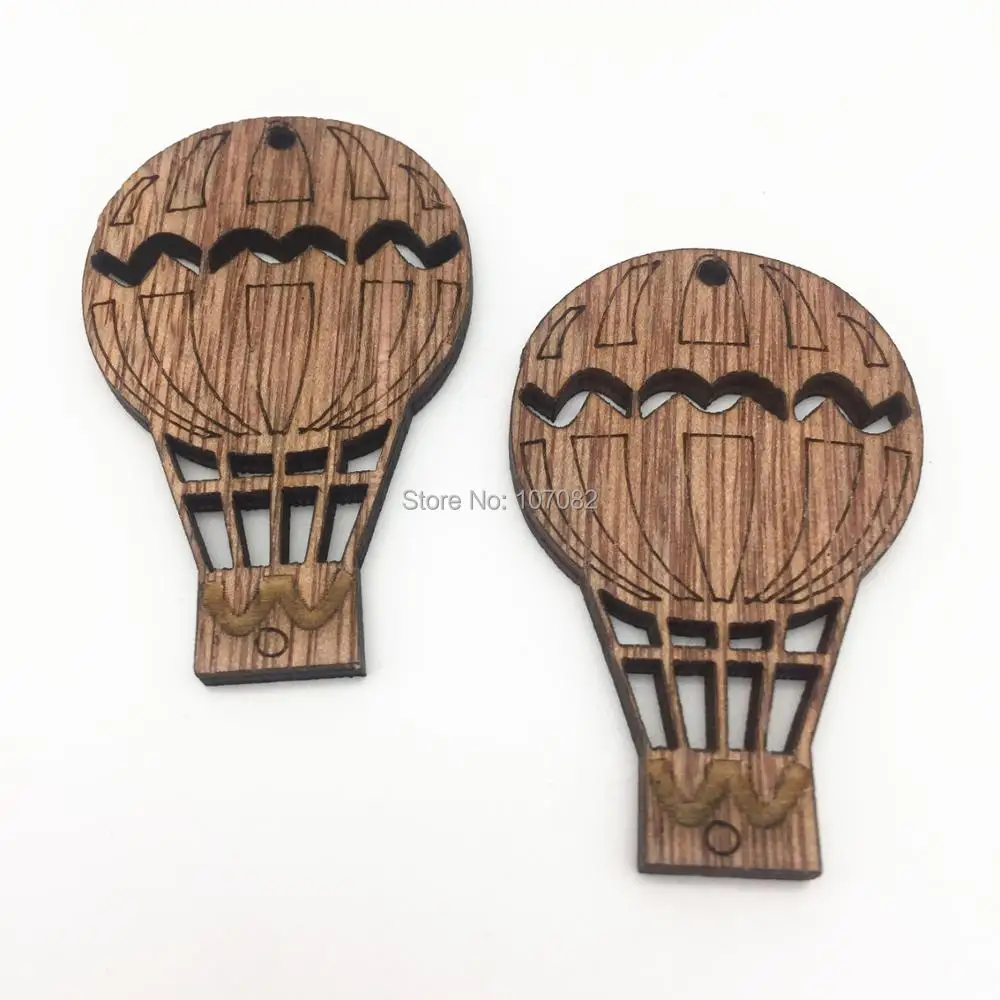 

100 шт. 50x32 мм деревенские деревянные парашютные шары, кристаллы, подвески, украшения для декорирования открыток, «сделай сам», «Baby Shower», ремес...