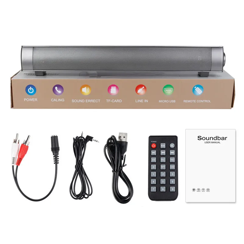 

LP-08 Sound Bar Subwoof Bluetooth Column Speakers Enhanced Remote Control TV Soundbar Speaker Card Plugging altavoz bluetooth