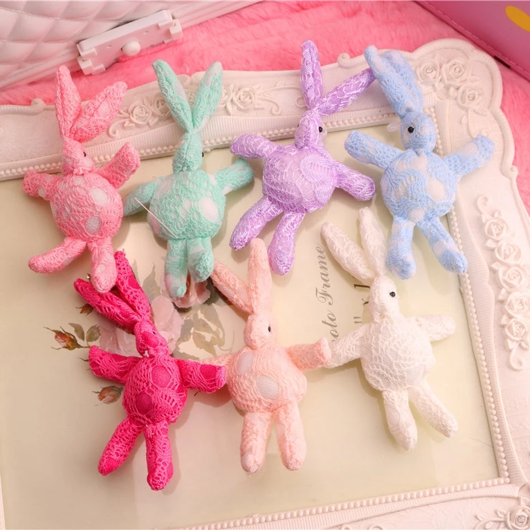 Модные однотонные милые кружевные плюшевые игрушки ручной работы 35 шт. кролик