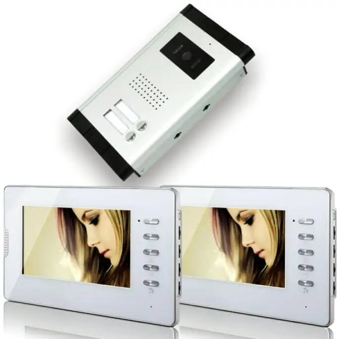 V70D5201V2 SmartYIBA " проводной видео дверь телефонных аппаратов Visiophone Filaire видео Deurbel домофон Системы для 2 единицы квартира - Цвет: V70D5201V2