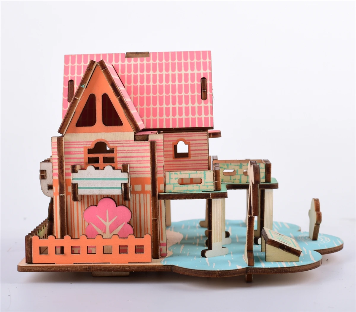 Laser Cutting New Assembly DIY Education Toy 3D Wooden Model Puzzles For Kids Gifts Of Seaside Love House Villa | Игрушки и хобби