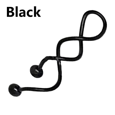 Black BOG-1PC спиральные ушные промышленные спиральные пупка кольцо штанги для пирсинга номбрил Ombligo серьги пирсинг ювелирные изделия 14 г - Окраска металла: Black