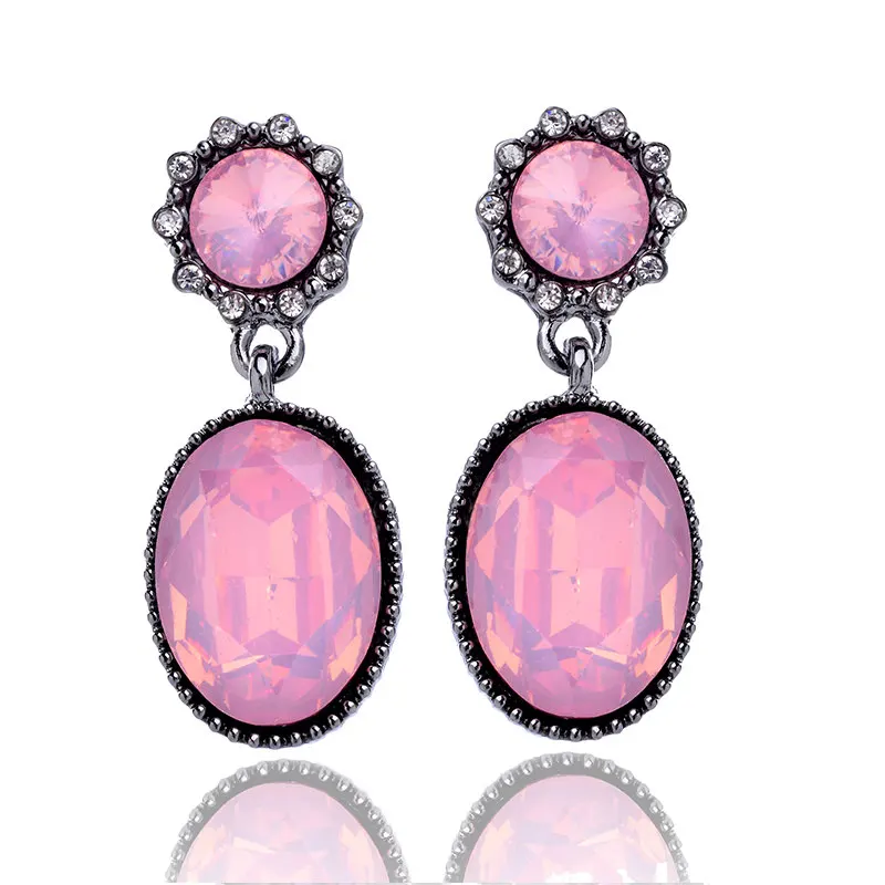 19 цветов блестящие элегантные серьги подвески с искусственным драгоценным