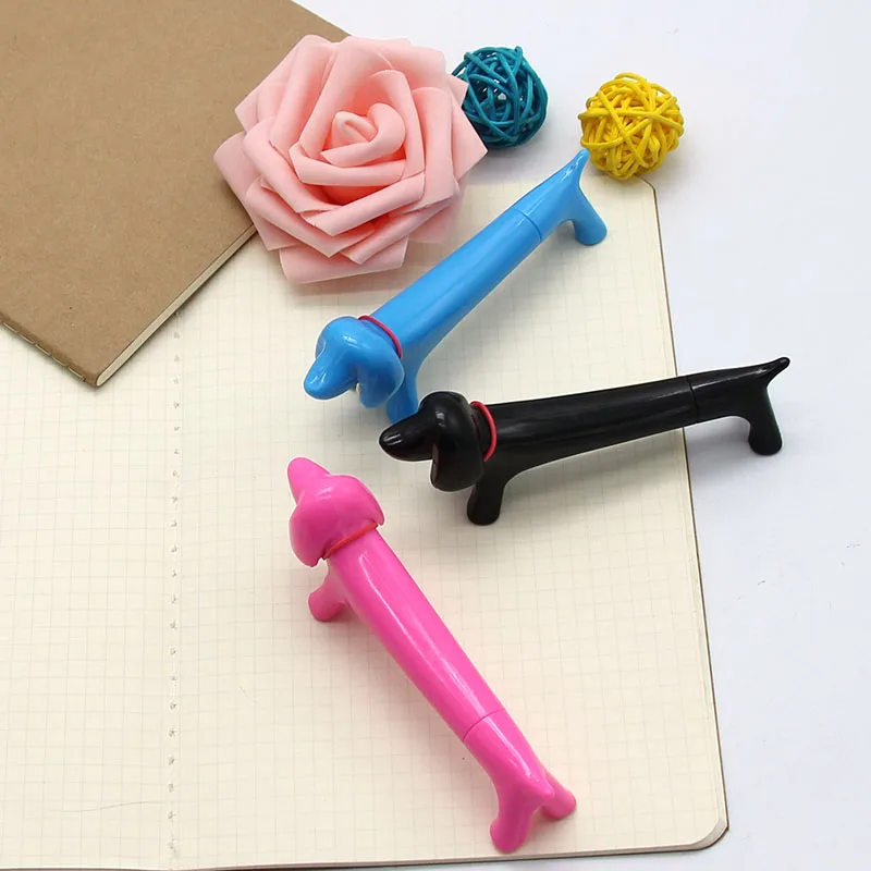 5pcs creative lovely dog shape ballpoint pen plastic signature pen stationery office school supply mobile phone touch screen pen free global shipping