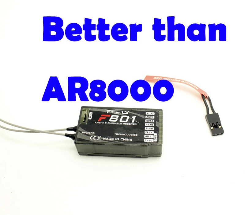 F801 8-канальный приемник R rx поддержка PPM DX8JR DX7 (замена AR8000) для передатчика DSMX |