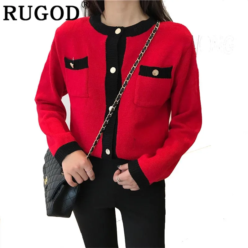 RUGOD винтажные женские кардиганы однотонные с круглым вырезом тонкие