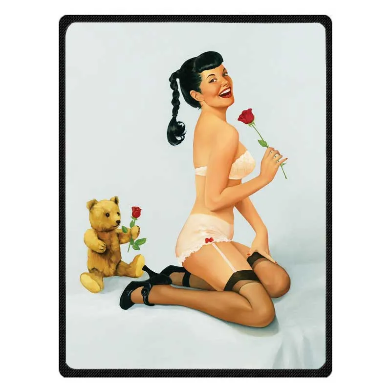 Summer Air Conditioning Blanket Soft Plush Plaids Personalized Pin Up Girl Pattern Sofa Car Travel Throw Blankets | Дом и сад
