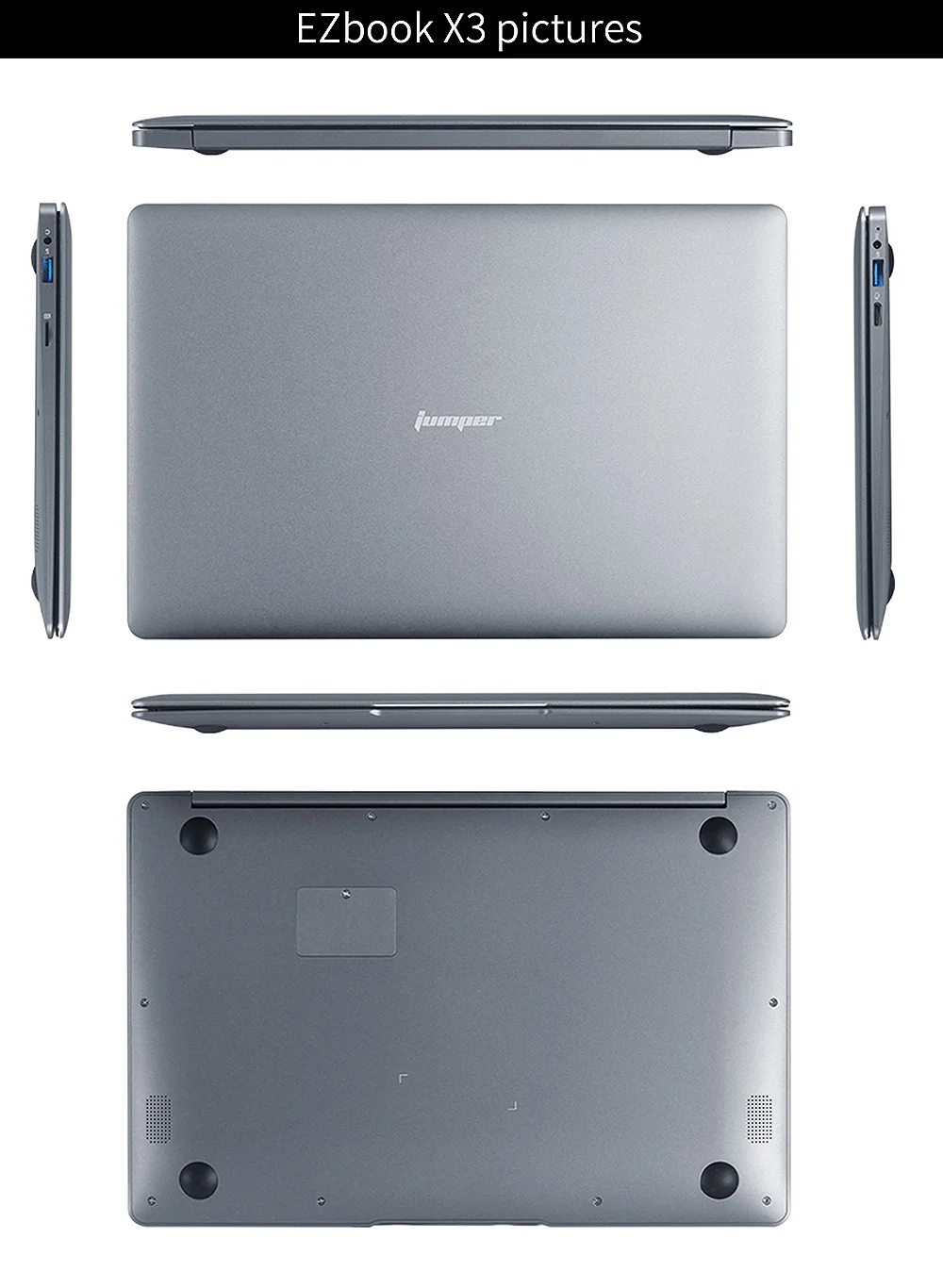 Jumper EZbook X3 Ноутбук 13,3 дюймов Windows 10 Intel Apollo Lake N3350 четырехъядерный 1,1 ГГц 6 Гб 64 Гб HDMI камера двойной WiFi ноутбуки