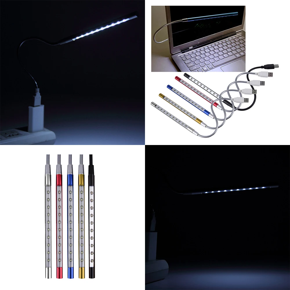 Сенсорное управление 10 светодиодов ночные огни Гибкая 5 В ПК компьютер USB LED