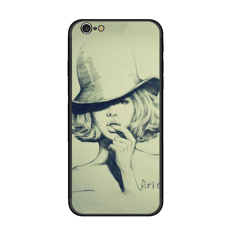 Эскиз Картины Чехол для iphone 5 5s se 6 6plus 6s plus 7 8 X Жесткий Роскошные PC + TPU чехол
