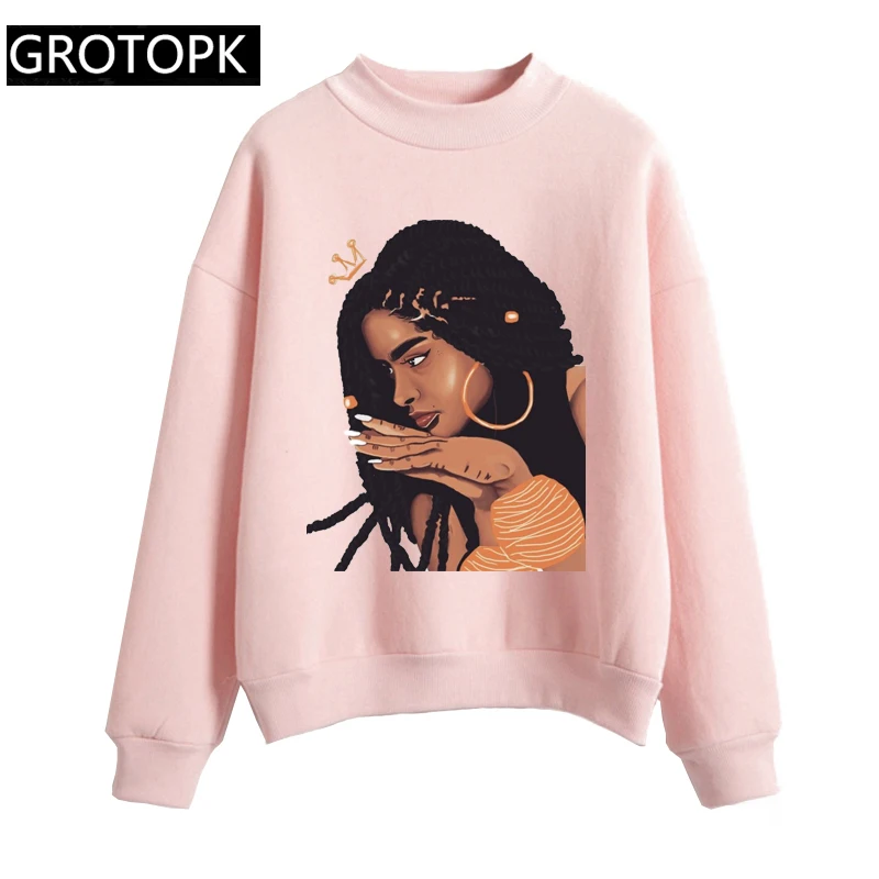 Осенние женские толстовки с капюшоном черная девушка меланин поппин королева