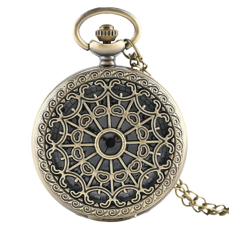 

Fashion Spider Web Hollow Pendant Necklace Quartz Pocket Watch With 80cm Chain Men Women Fashion Watches