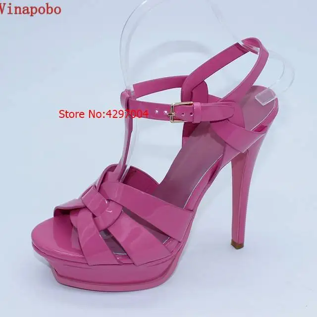 10cm Vinapobo/Новинка года; 11 цветов; женская обувь на платформе и высоком каблуке 14/10 см; пикантные вечерние женские свадебные босоножки - Цвет: 10cm