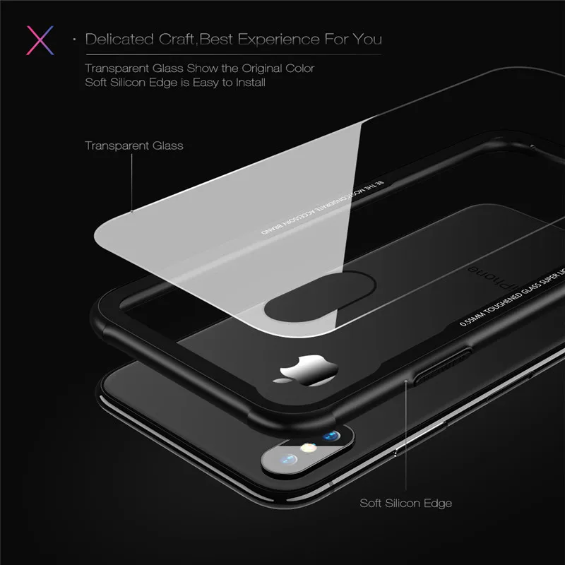 Albb 0 55 мм закаленное Стекло чехол для iPhone X защитная крышка мобильного телефона