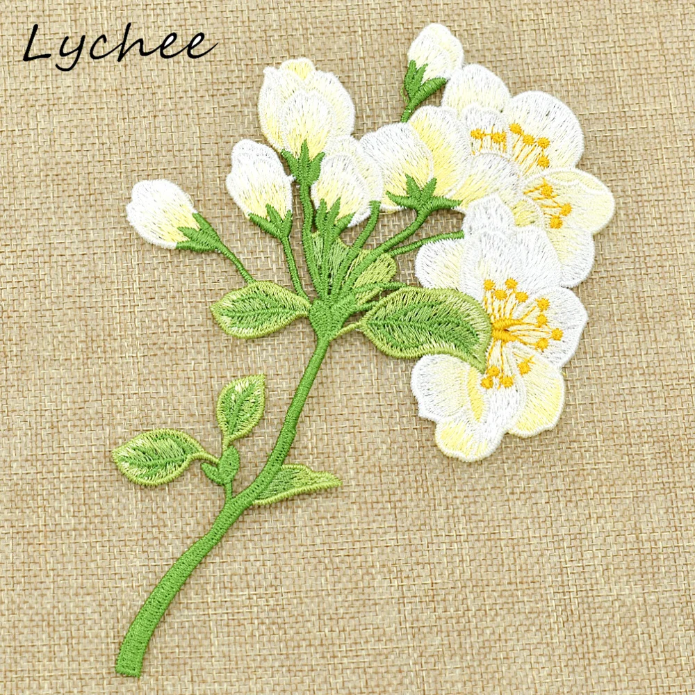 Lychee винтажная вышитая нашивка в виде пиона сделай сам для рукоделия женщин шитья