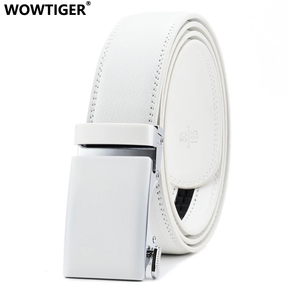 Мужской ремень из натуральной воловьей кожи WOWTIGER черный белый шириной 3 5 см с