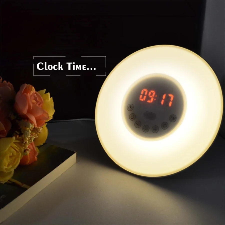 DC5V Новинка Светодиодный светильник для восхода солнца Будильник Ночник цифровой