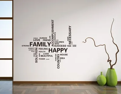 

Семья счастливый домашний декор Цитата Наклейка на стену декоративный съёмный виниловый стикер на стену Декор для гостиной 80*72 см Новинка