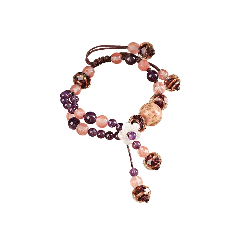 

Vintage Bracelets Grape colour Bracelets & Bangles Ceramic Friendship Fresh Sweet Bracelet For Women Jewelry Adjustable Gift