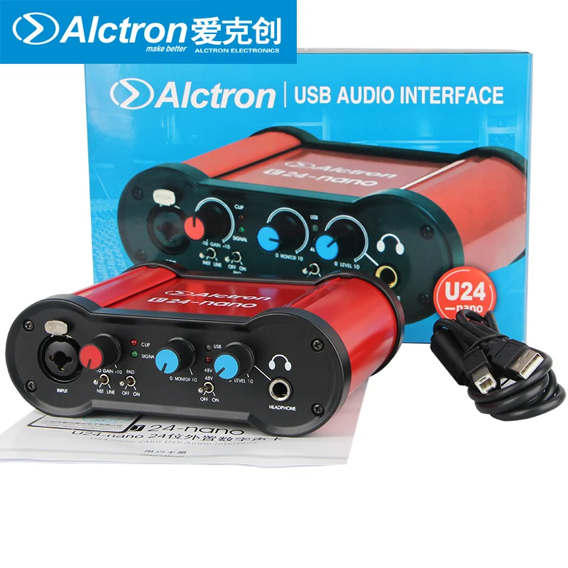 Alctron U24NANO USB аудио интерфейс трансформирует звуковую карту для записи в реальном