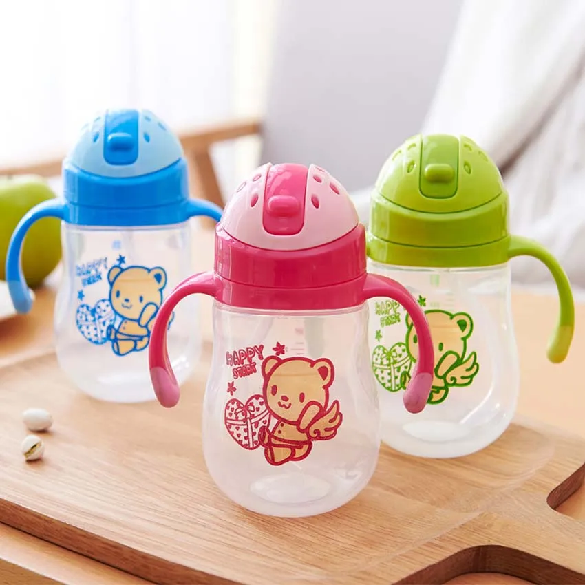 330 мл Пластик бутылка для воды с трубочкой не содержит БФА Напитки Бутылка