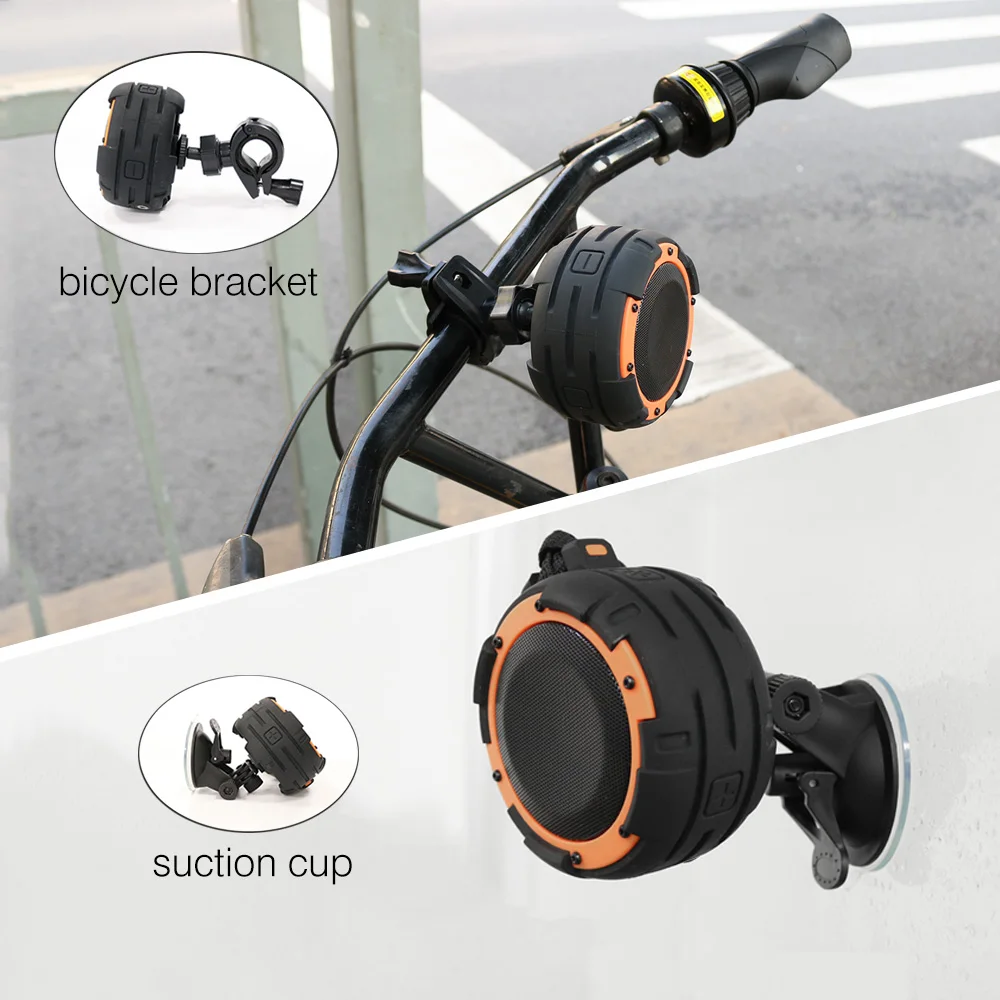 Открытый портативный Bluetooth динамик Водонепроницаемый IPX8 5W1500mAh светодиодный HiFI беспроводной динамик w кронштейн присоска для спорта на открытом воздухе
