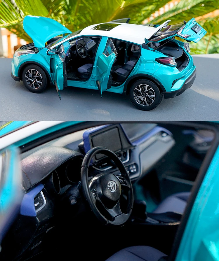 6 цветов 1:18 TOYOTA C-HR модель из цинкового сплава, высококачественная металлическая коллекция и Подарочная модель автомобиля украшения